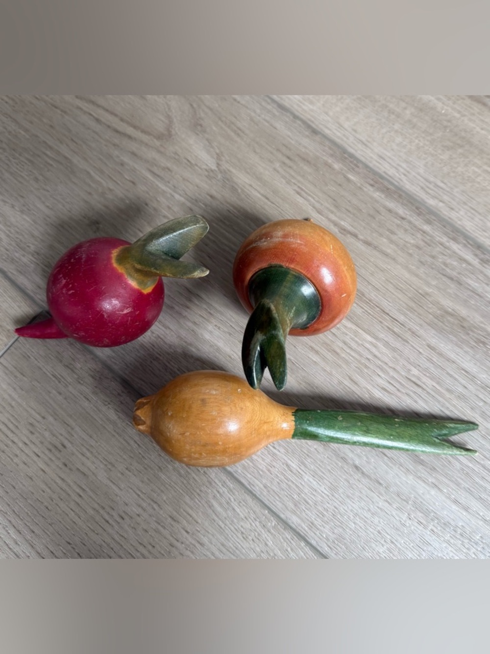 Rustic Wooden Vegetable Decorative Set